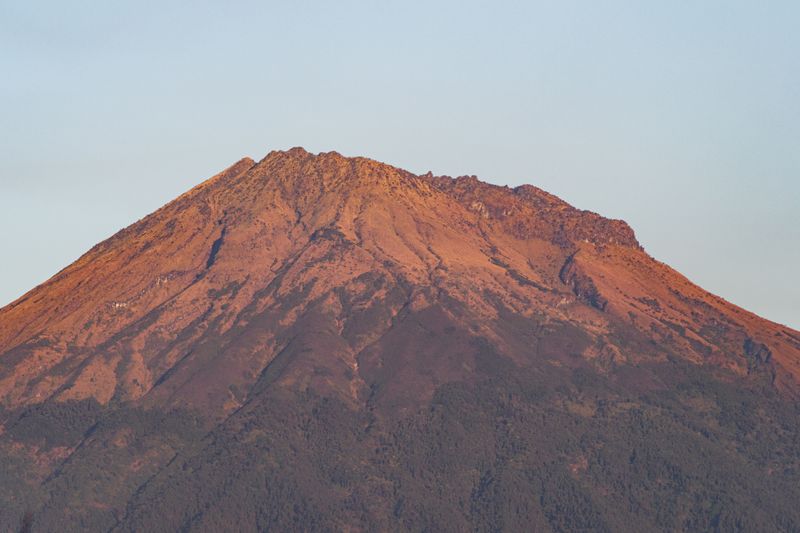 Majestic view of Mount Rinjani at sunset