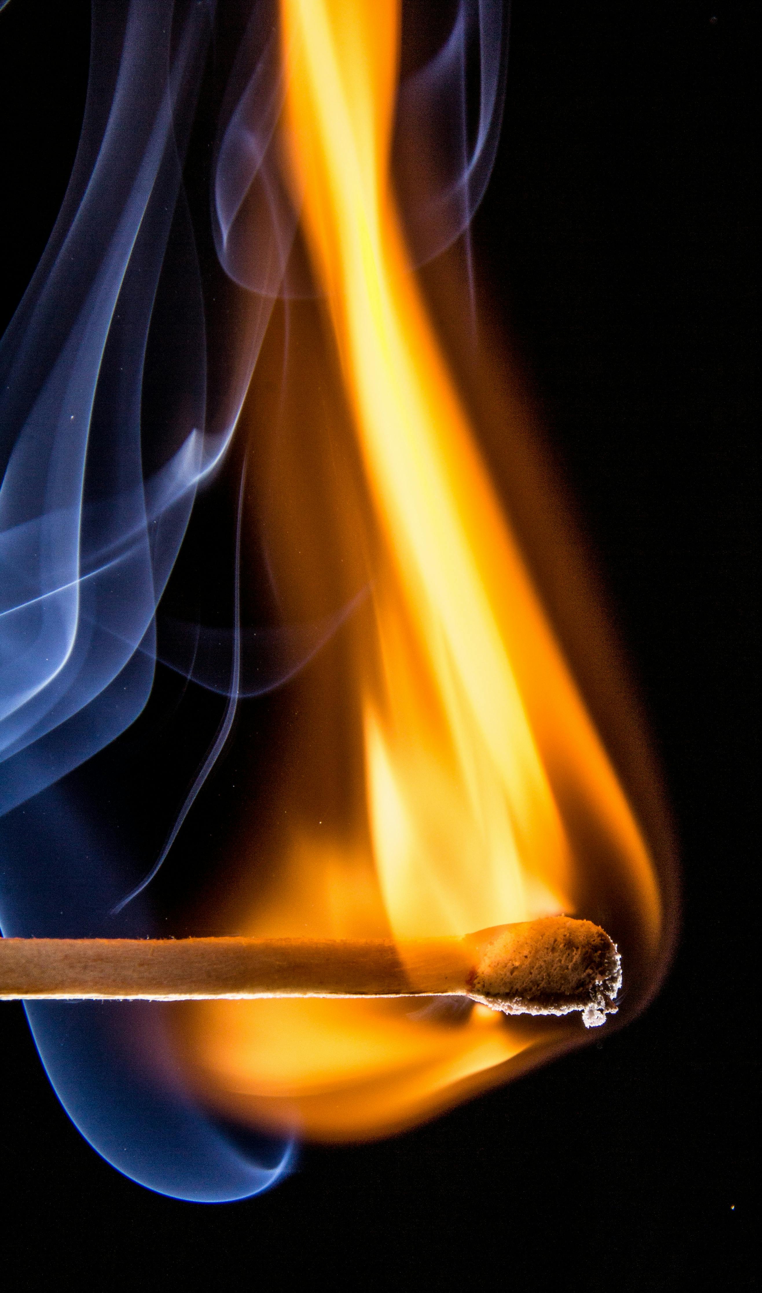 Match Stick Give Orange Fire With a White Smoe · Free Stock Photo