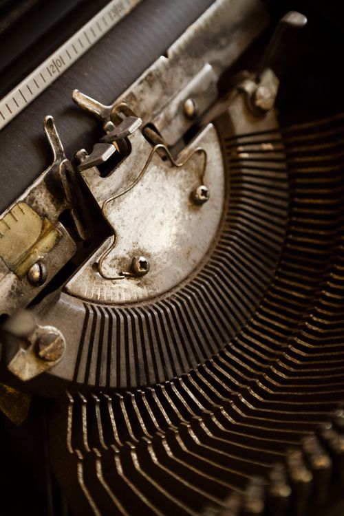 Free Detailed close-up of mechanical components on an antique typewriter, showcasing nostalgic charm. Stock Photo