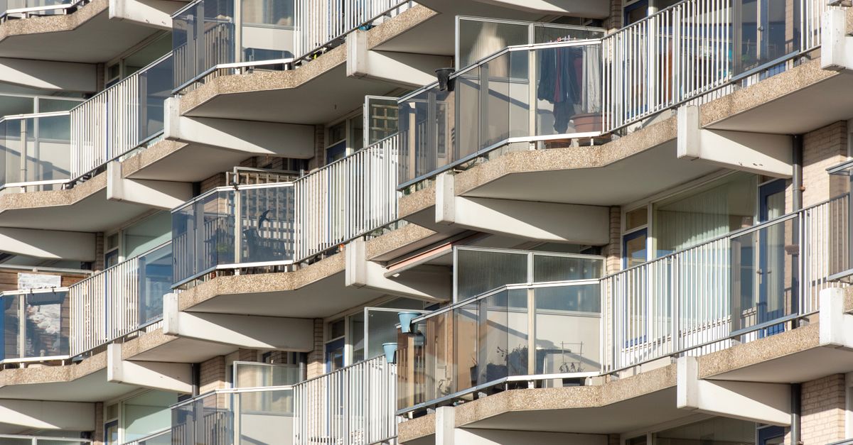 Apartment balconies with glass railings