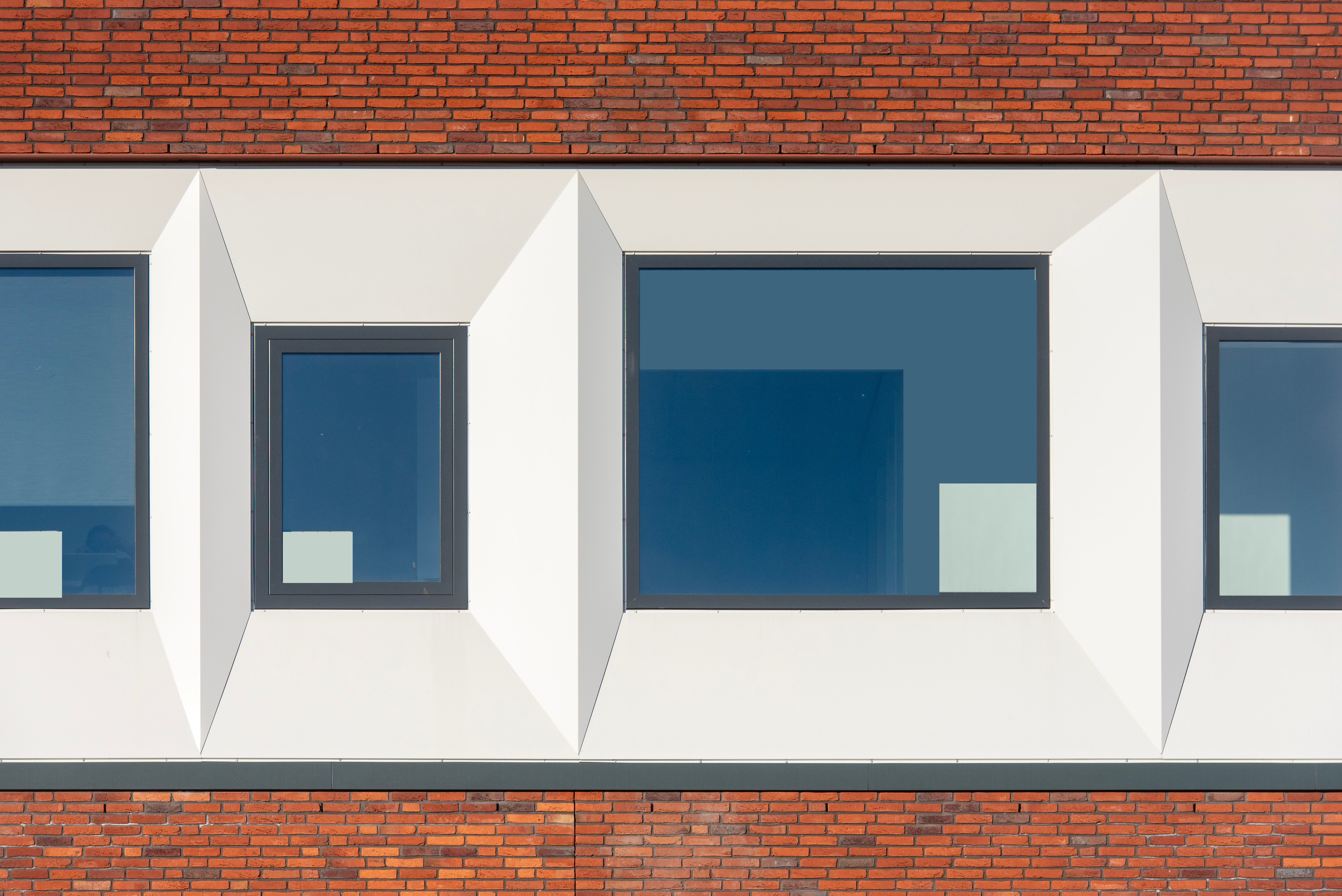 Modern architectural facade with geometric patterns