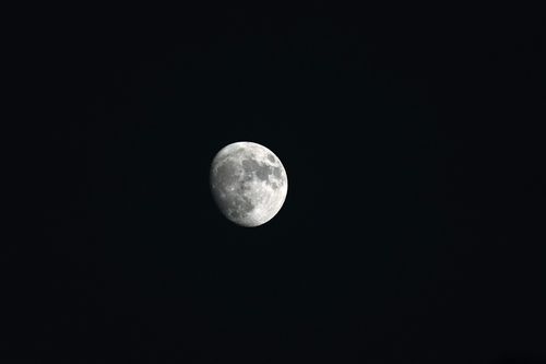 Free High-resolution image of the moon against a deep black night sky, showcasing details and texture. Stock Photo