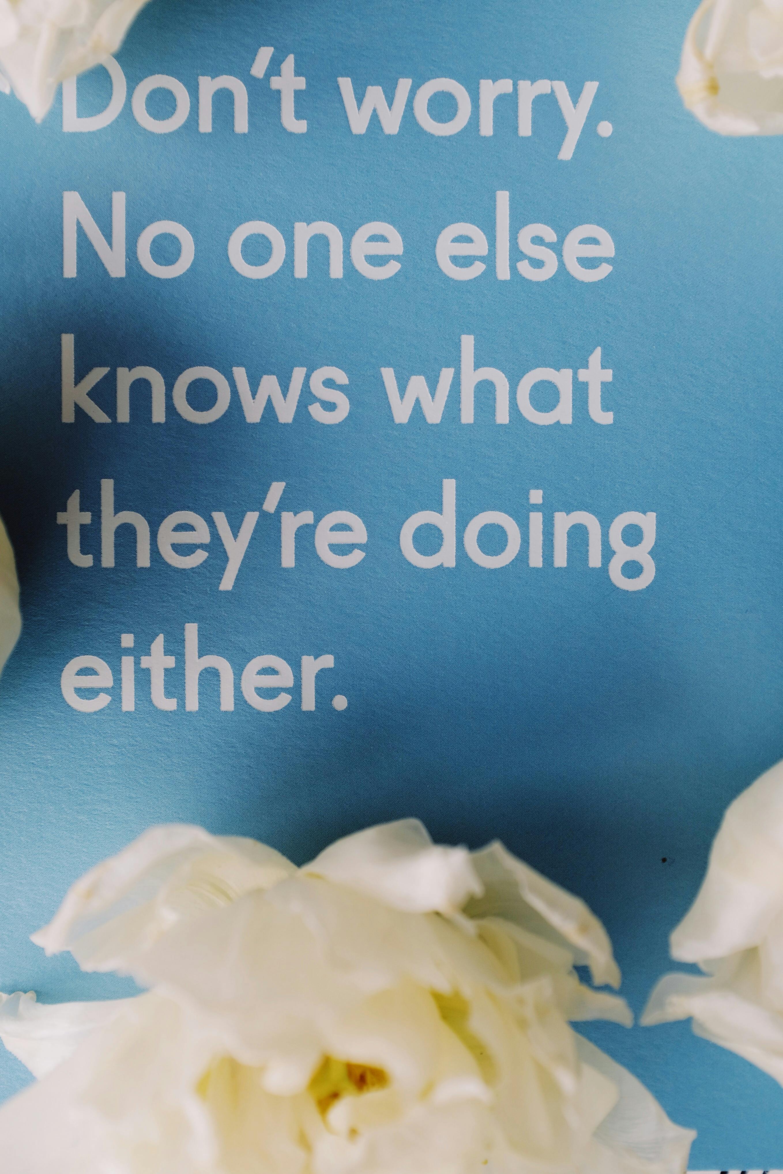 Blue Card With Inspirational Message · Free Stock Photo