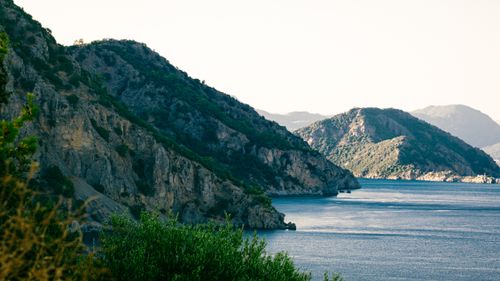 Free Stunning view of Marmaris coastline with lush green hills and blue sea. Stock Photo