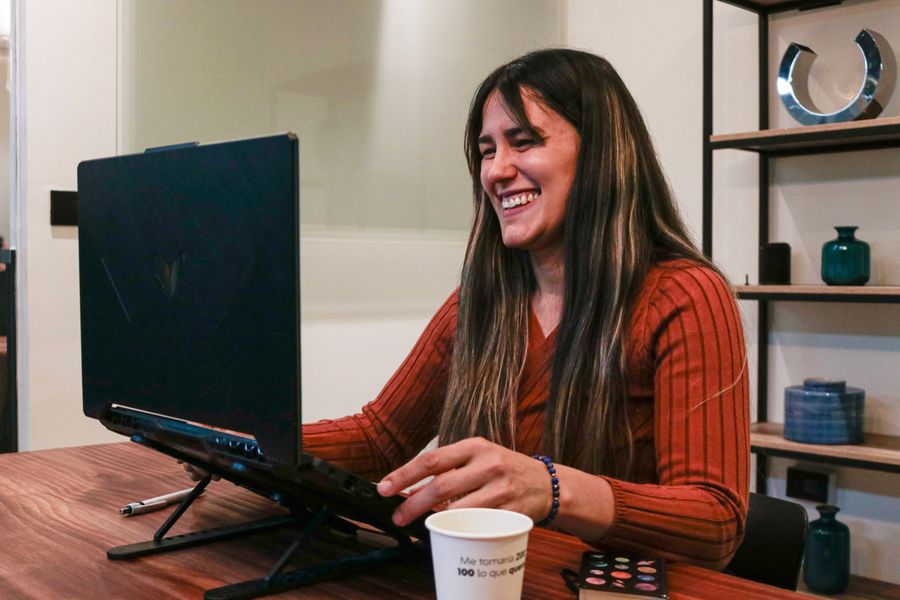 Filipino professional enjoying remote work from home