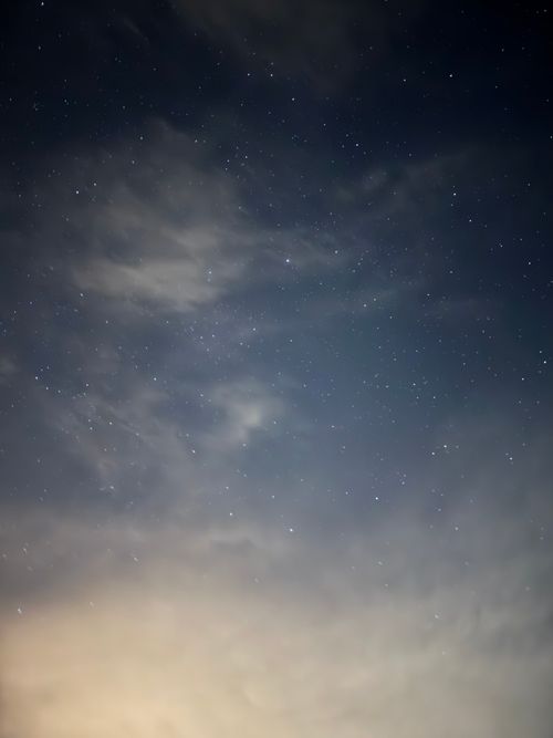 Free A serene night sky with stars and clouds over Béni Mellal, Morocco, captured in a tranquil atmosphere. Stock Photo