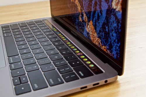 Free stock photo of apple, desk, laptop