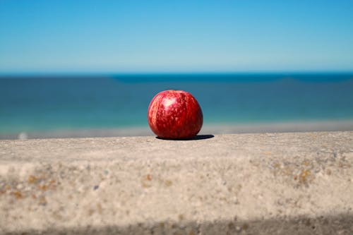 Free stock photo of apple, beach, blue