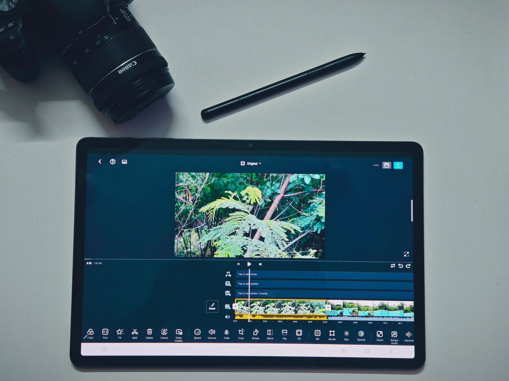 minimalist video editing timeline on computer screen