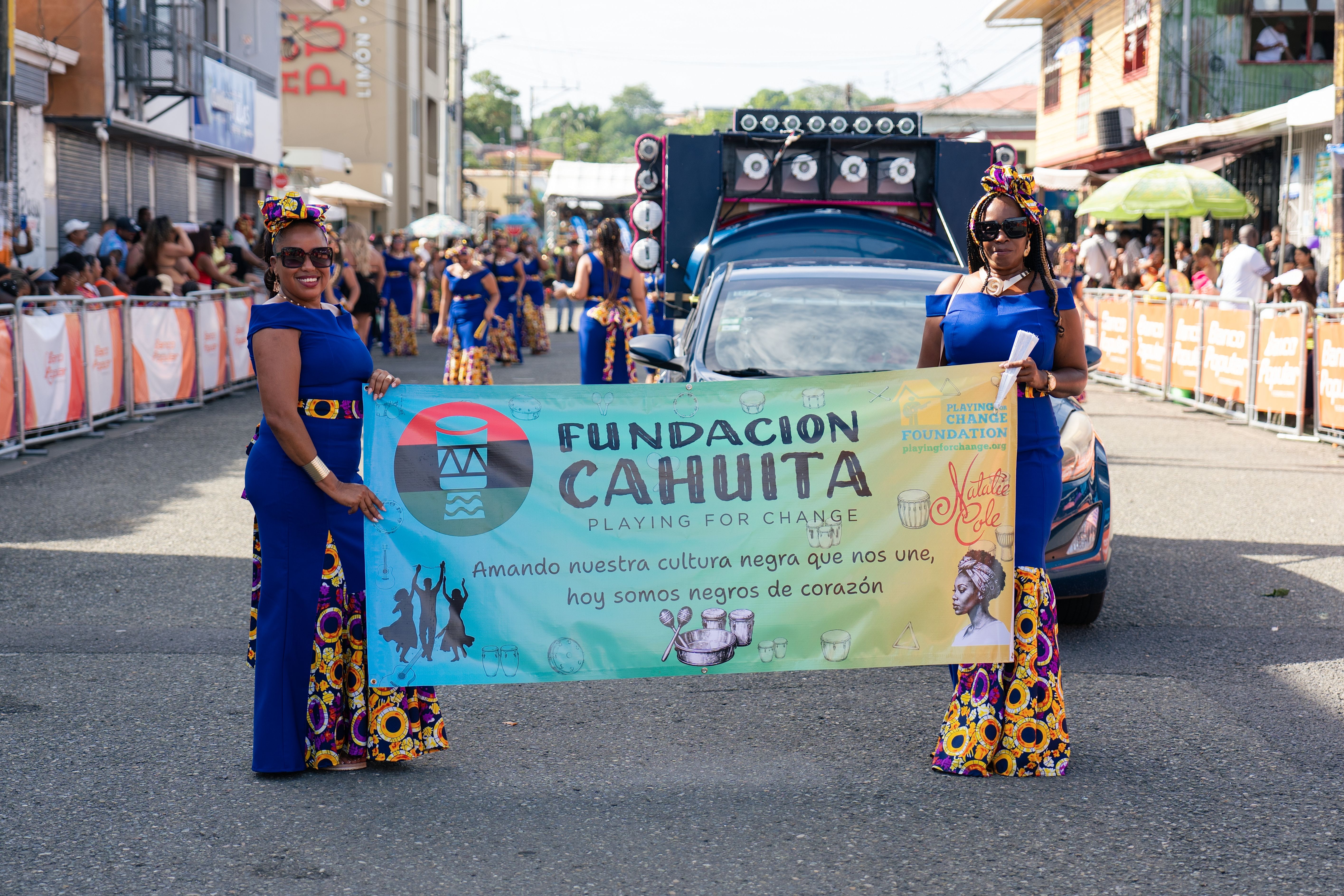 Vibrant parade showcasing Afro-Costa Rican culture in Limón, Costa Rica, celebrating diversity.