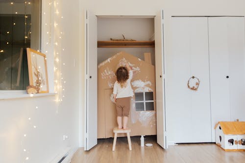 Free Photo Of Child Standing On Stool  Stock Photo