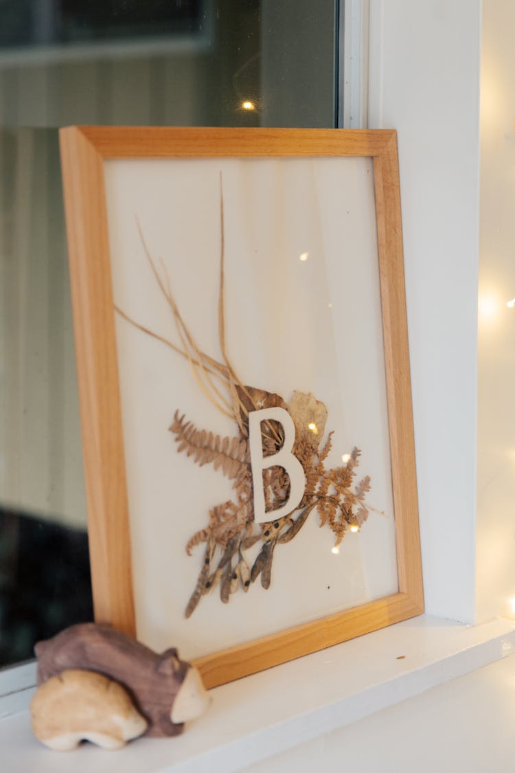 Brown Wooden Framed With Letter B