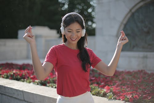 Free Photo Of Woman Wearing Red Shirt Stock Photo