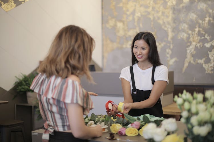 Woman Buying Flowers