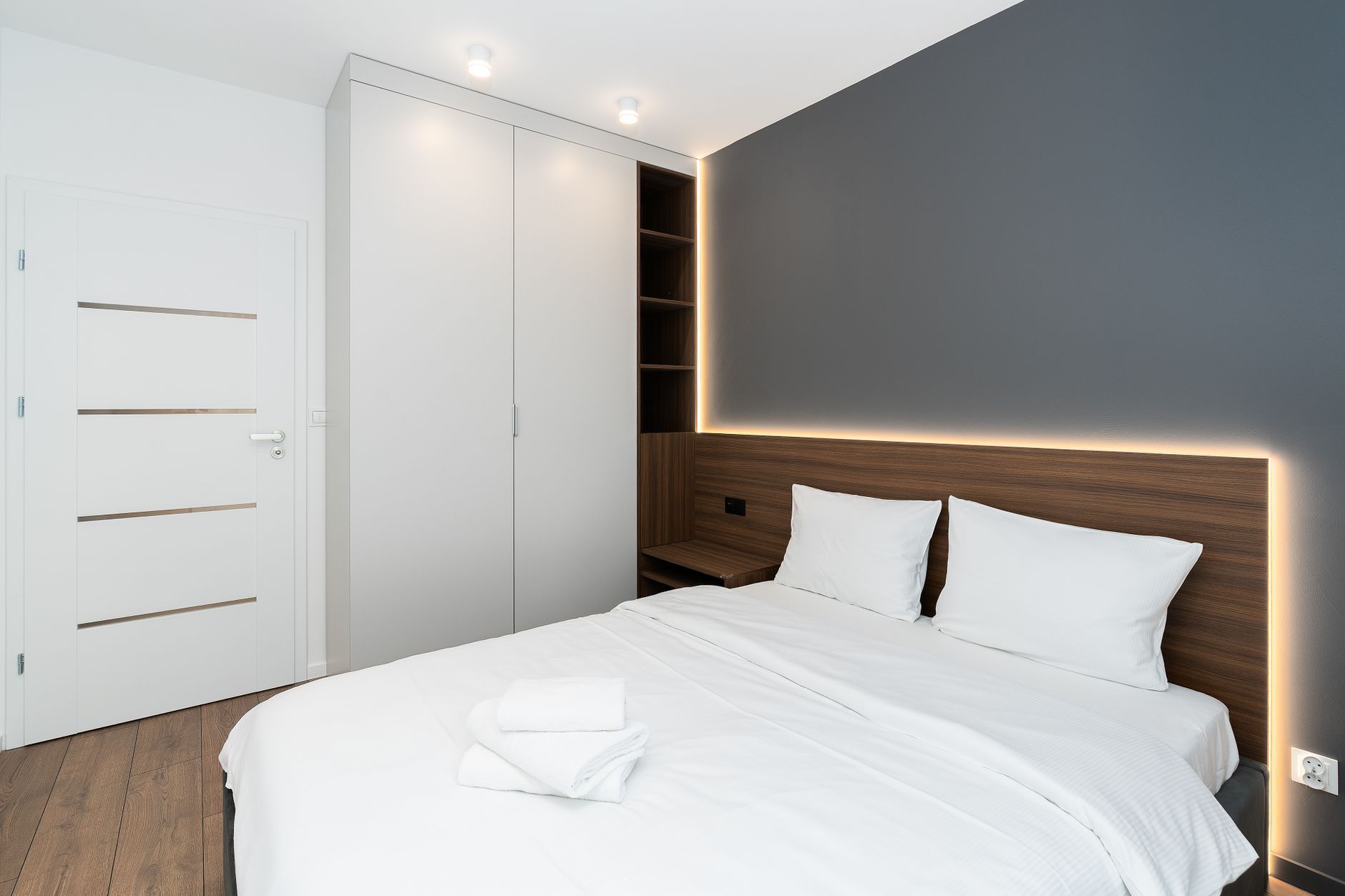 Timber bed frame with matching headboard and bedside pedestals