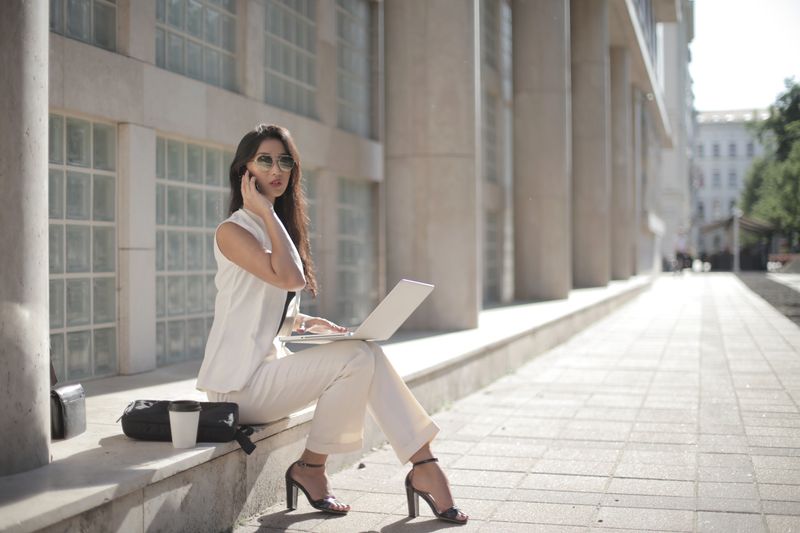 ponte knit pants styled with a blouse