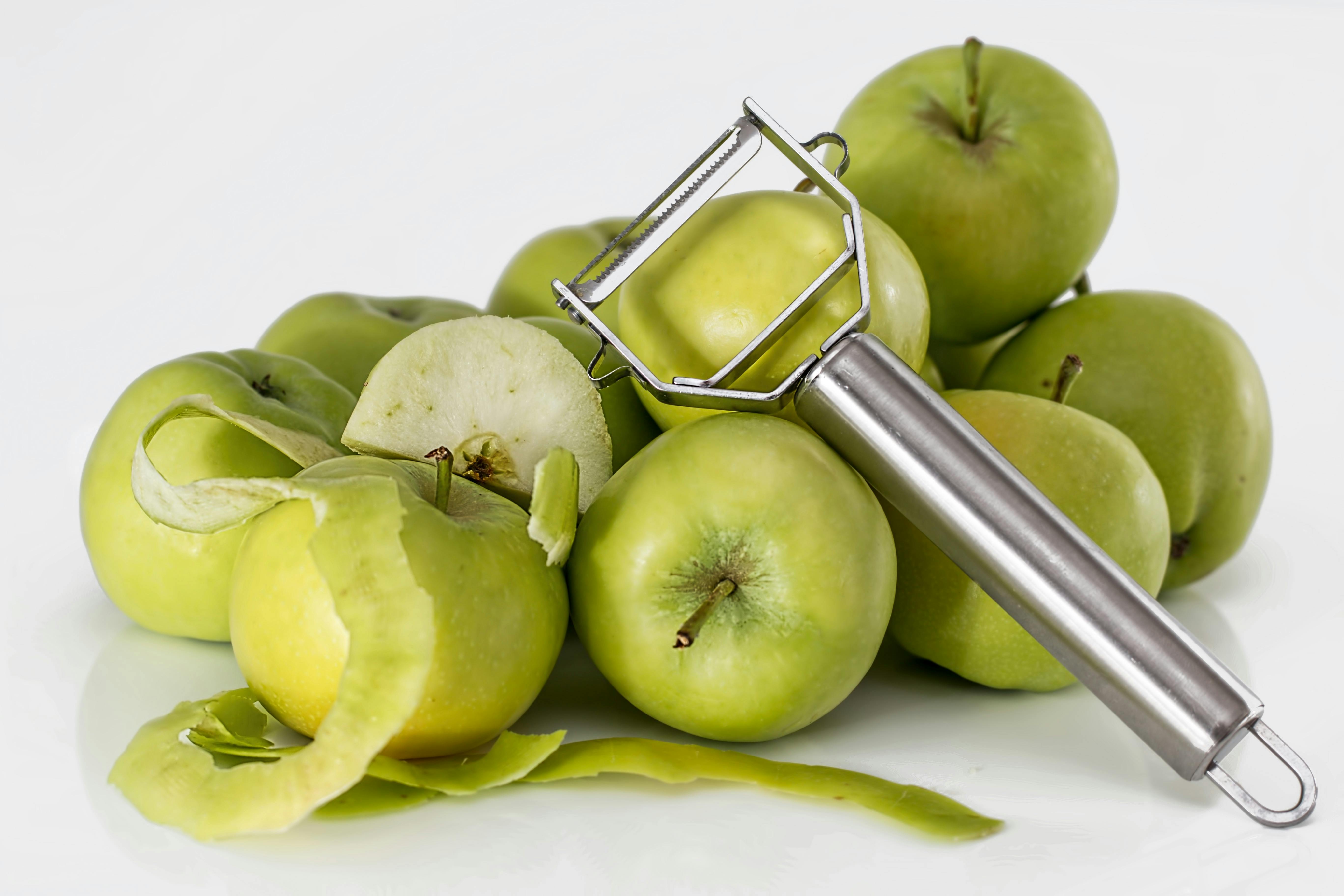 Green Unripe Apple With Silver Peeler \u00b7 Free Stock Photo