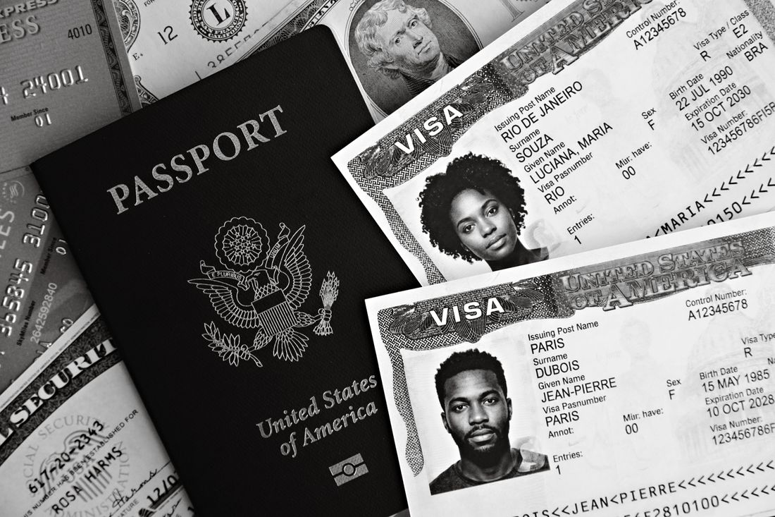 Passport and visa documents requiring compliant passport size photos
