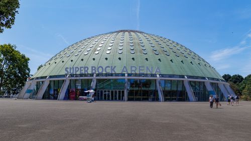Free The Super Bock Arena in Porto, Portugal is a modern architectural marvel hosting diverse events. Stock Photo