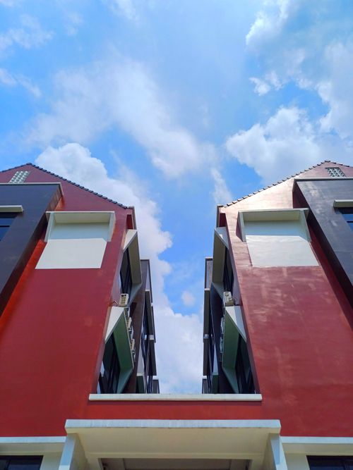 Free Colorful modern housing with a bright sky in West Java, Indonesia. Stock Photo