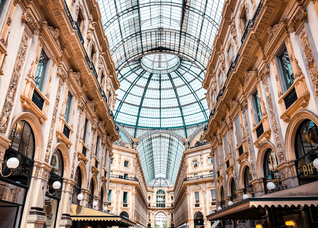 A Mall  In Glass Covered Arcade