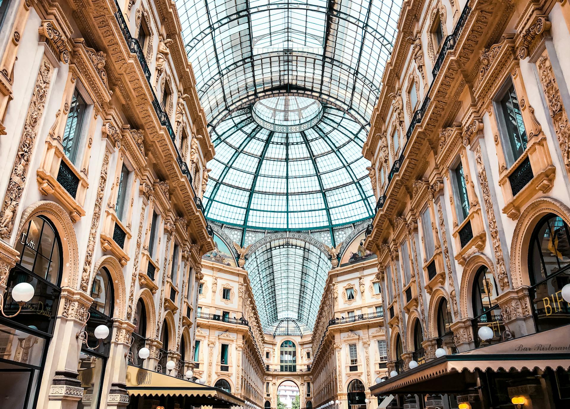 A Mall  In Glass Covered Arcade