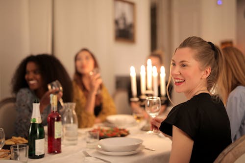 Free Women Having Dinner Stock Photo