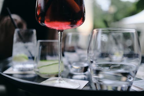 Free Clear Wine Glass With Red Wine Stock Photo