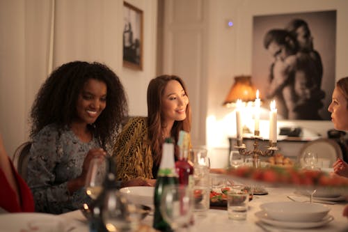 Free 3 Women Sitting at Table Stock Photo