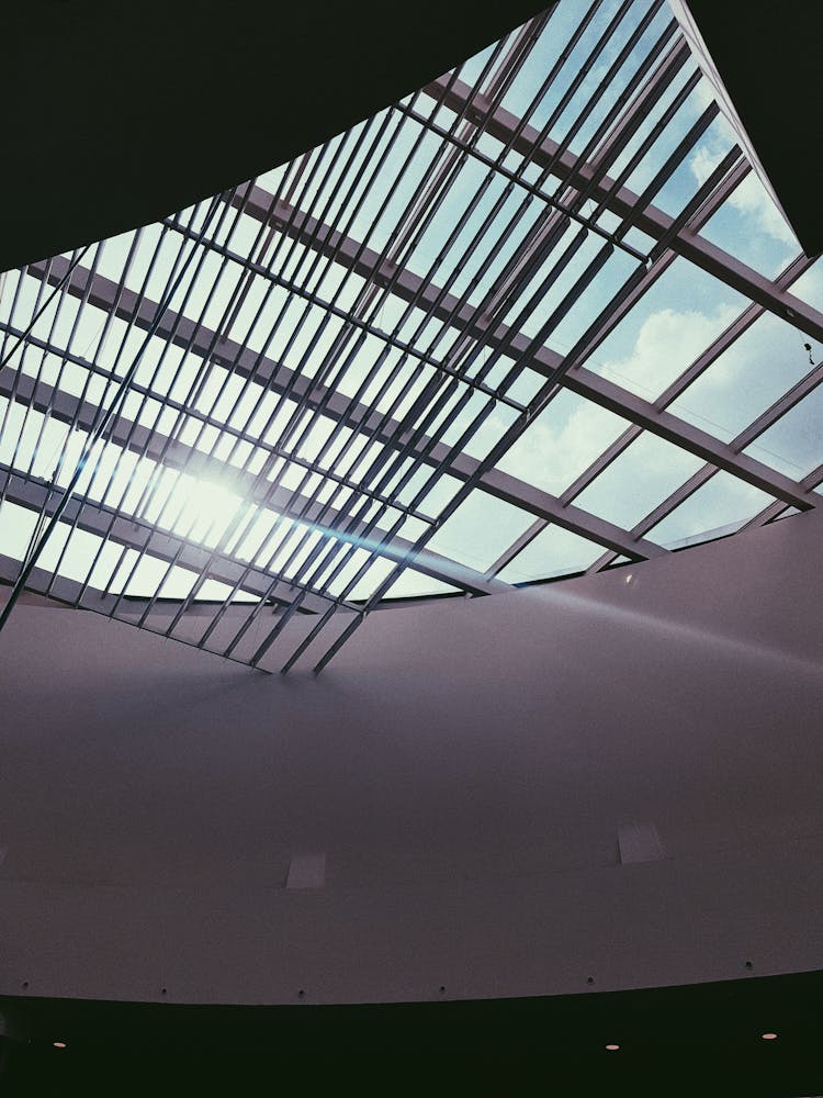 Modern Ceiling Under Blue Sky In Sunny Day