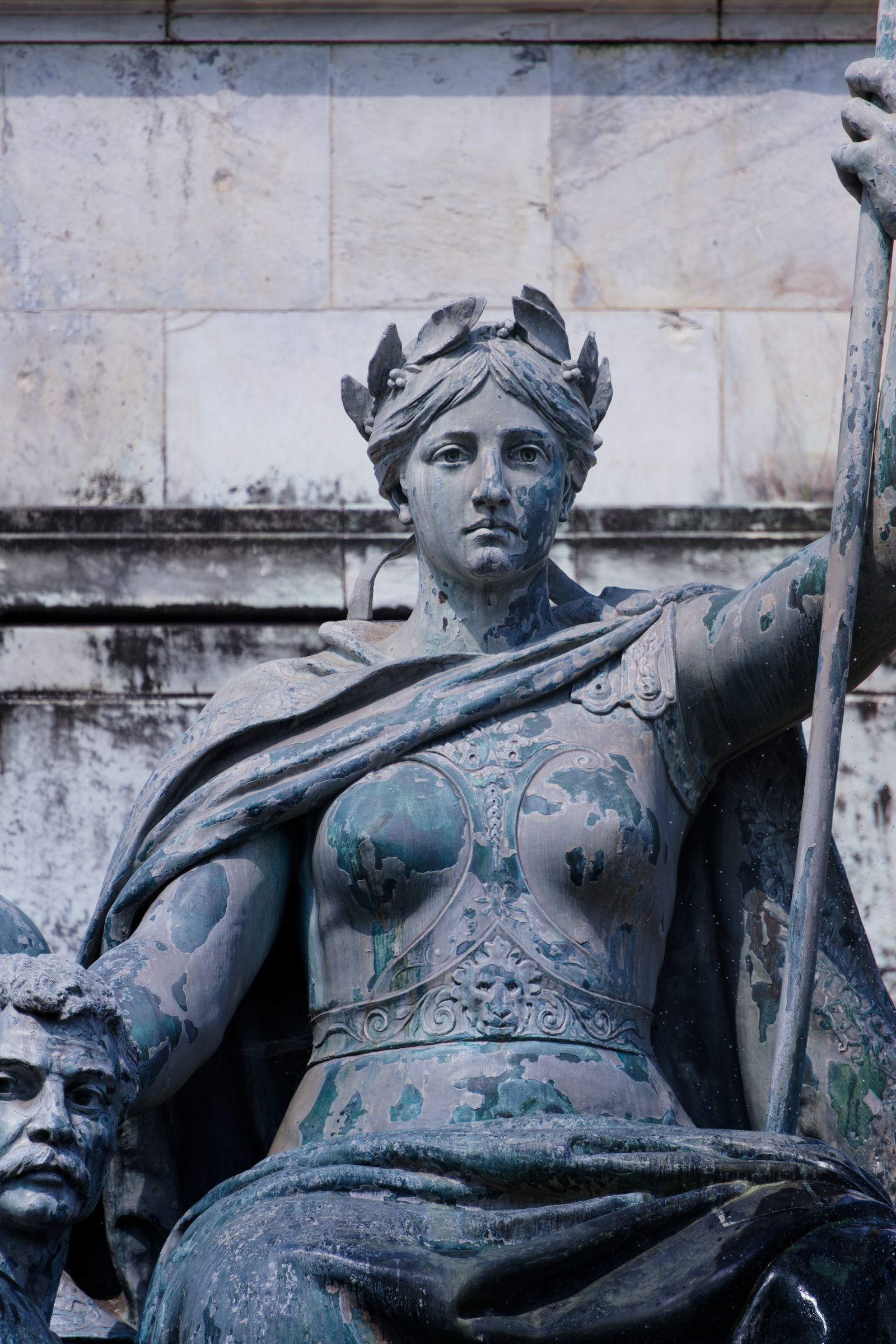 Vue détaillée de la statue du monument aux Girondins, à Bordeaux