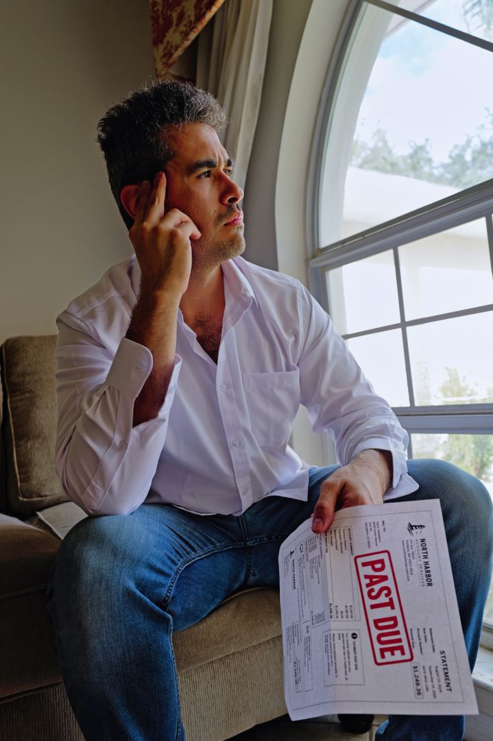 Person quietly contemplating difficulties