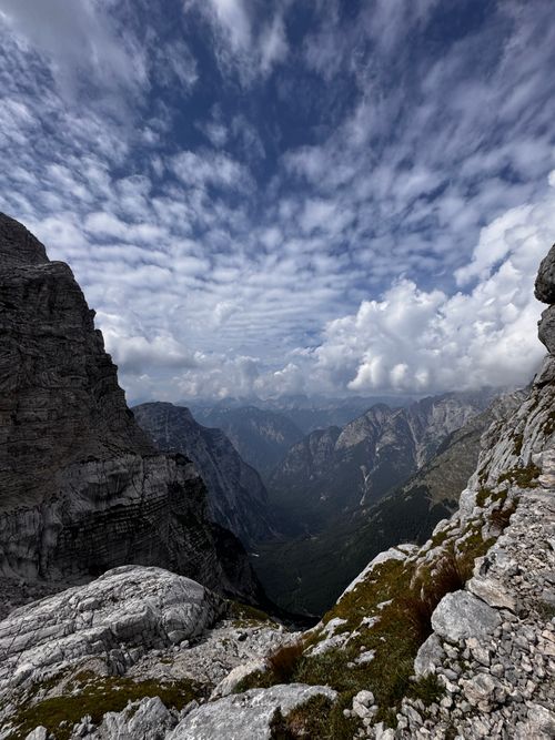 Free Breathtaking view of the Julian Alps with rocky cliffs and expansive sky, perfect for adventure and nature enthusiasts. Stock Photo