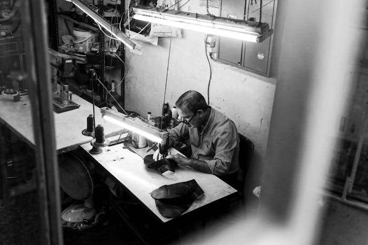 Man Sewing