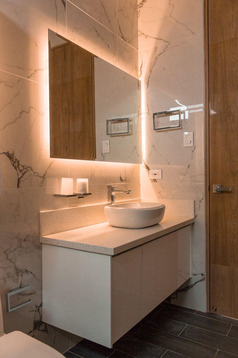 Modern kitchen with white marble countertops — STONHAUS Charleston SC installation