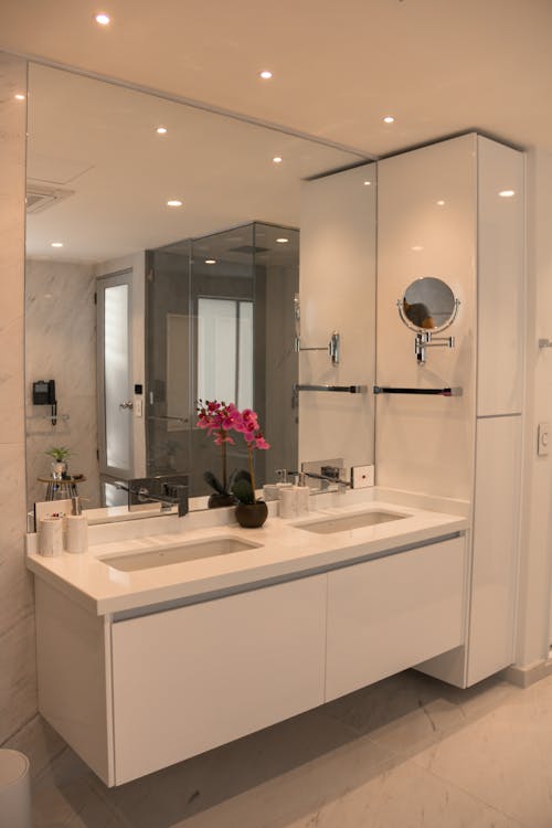 Kostnadsfri bild av baño, blanco, espejo