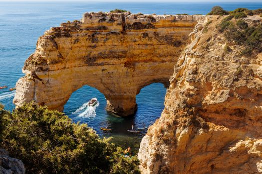Benagil sea cave kayak at dawn — Algarve