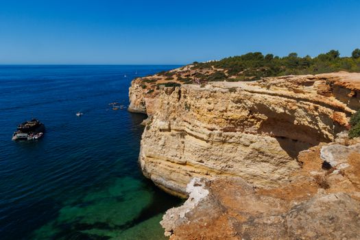 Benagil sea cave kayak at dawn — Algarve