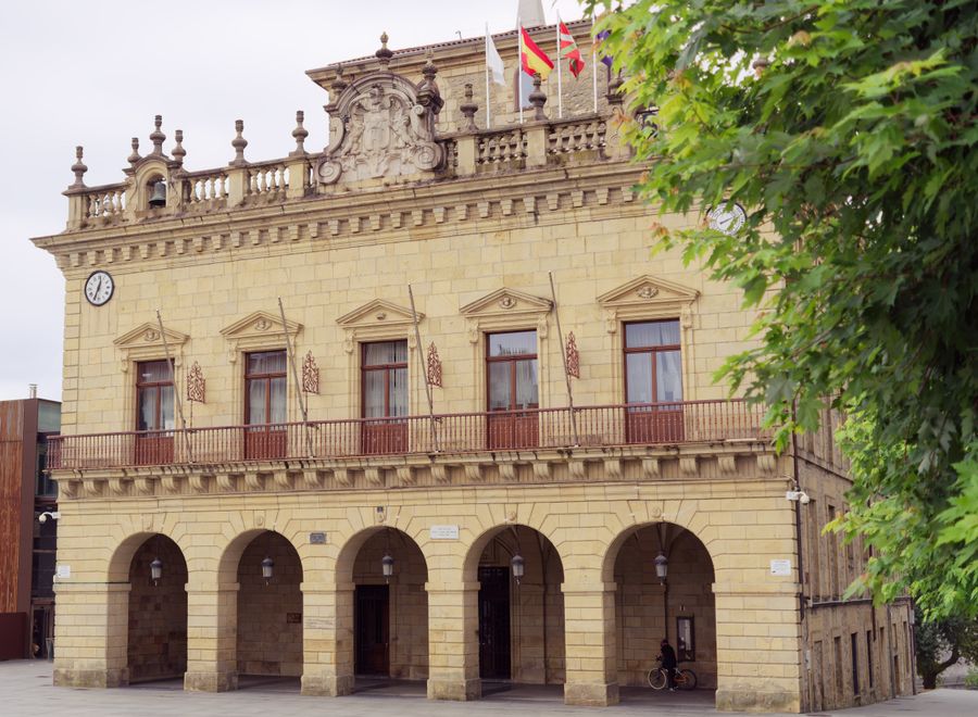 Classic architecture of Irun's Town Hall in Spain's Basque Country
