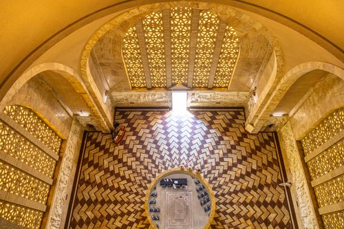 Free Stunning aerial shot of the interior of the Voortrekker Monument, showcasing intricate patterns and architectural details. Stock Photo