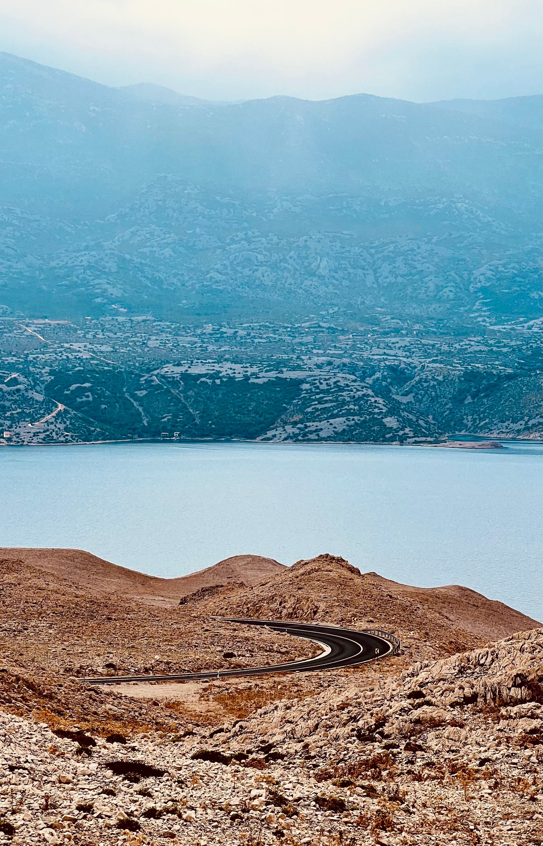 Road following the Adriatic coast