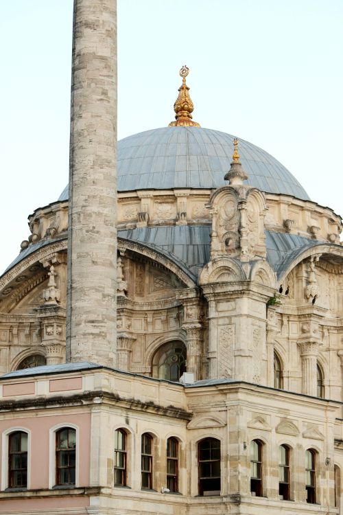 Free Close-up of the stunning Ortaköy Mosque in Istanbul showcasing its detailed stonework and grand dome. Stock Photo