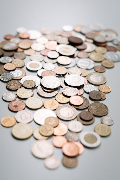 Free Gold and Silver Round Coins Stock Photo