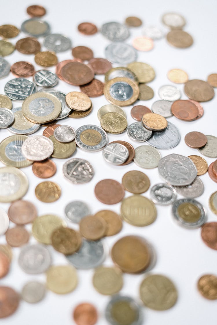 Silver And Gold Round Coins