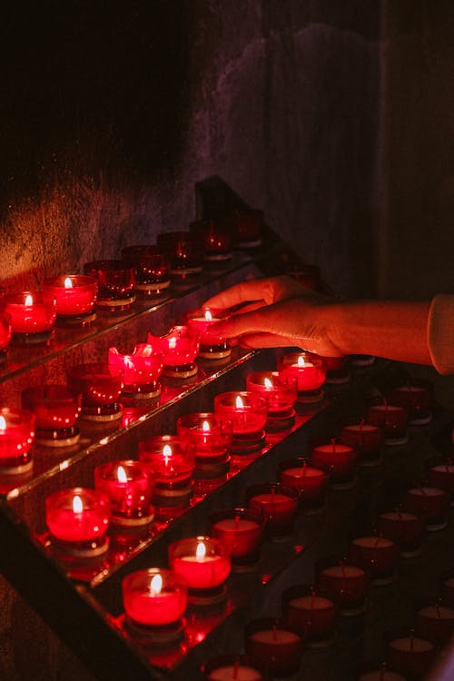 Lighted Red Candles