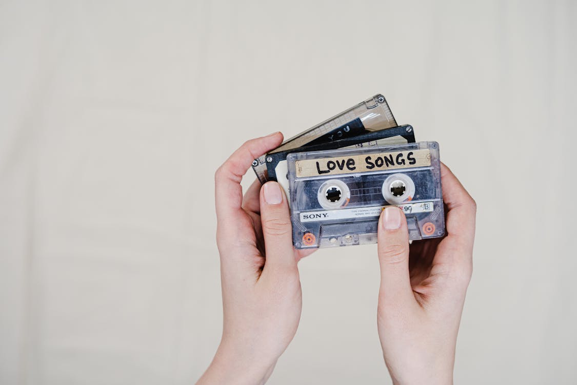 Free Blue and Black Cassette Tapes Stock Photo