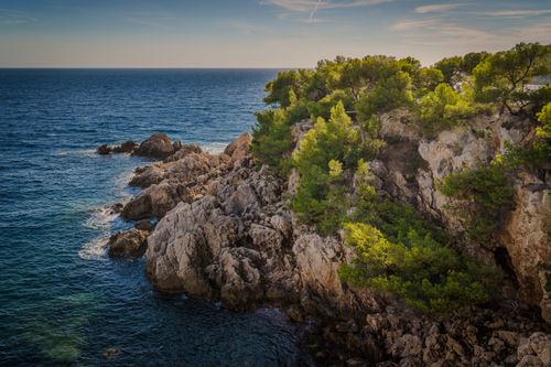 Free Stunning view of the rocky coastline and Mediterranean Sea in Provence, France. Stock Photo