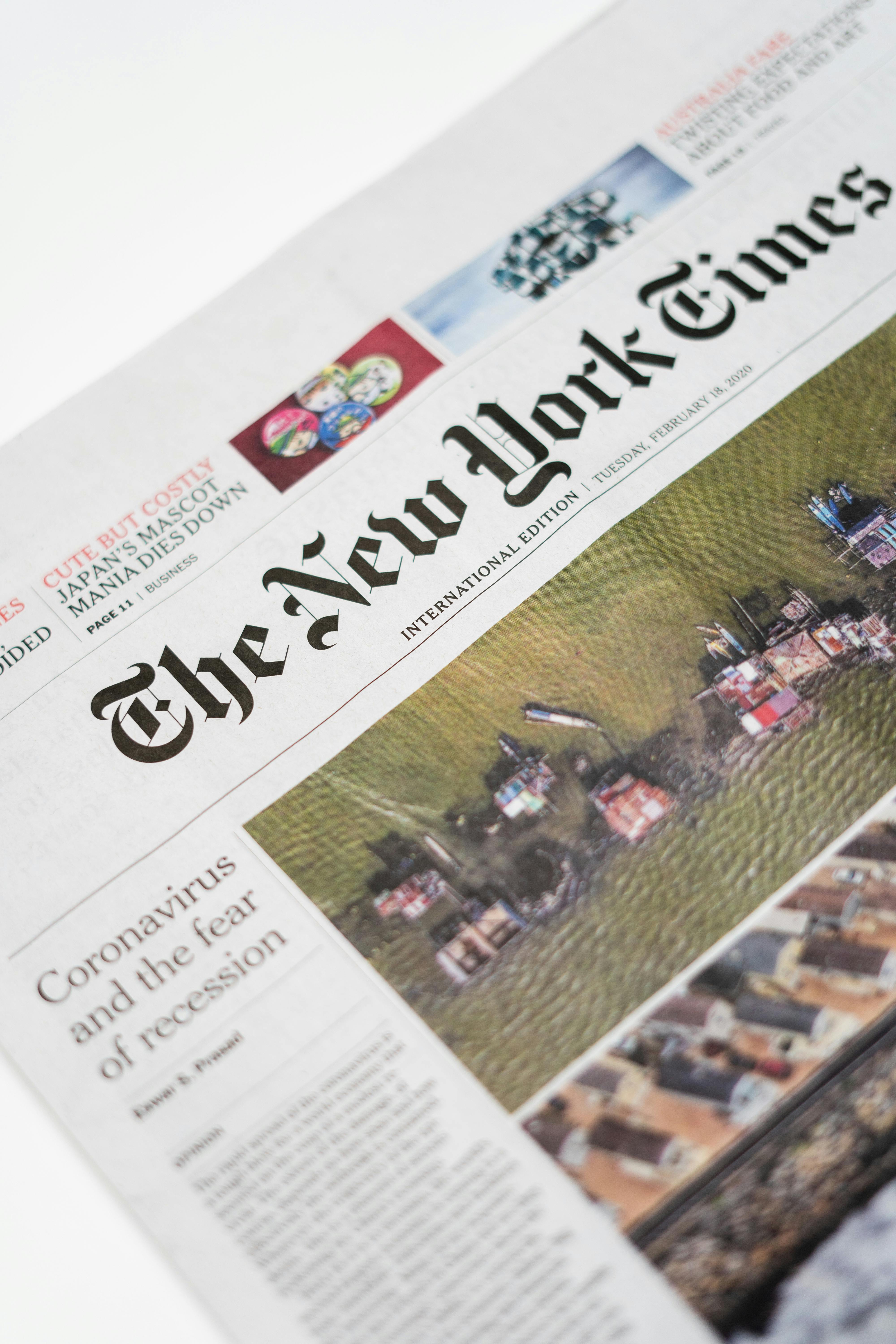 The New York Times Newspaper \u00b7 Free Stock Photo