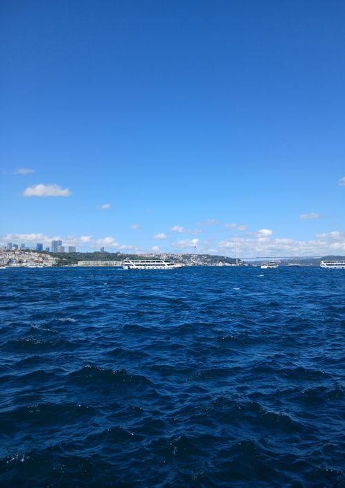 Free Beautiful daytime view of ships sailing on the Bosphorus Strait in Istanbul, Turkey. Stock Photo