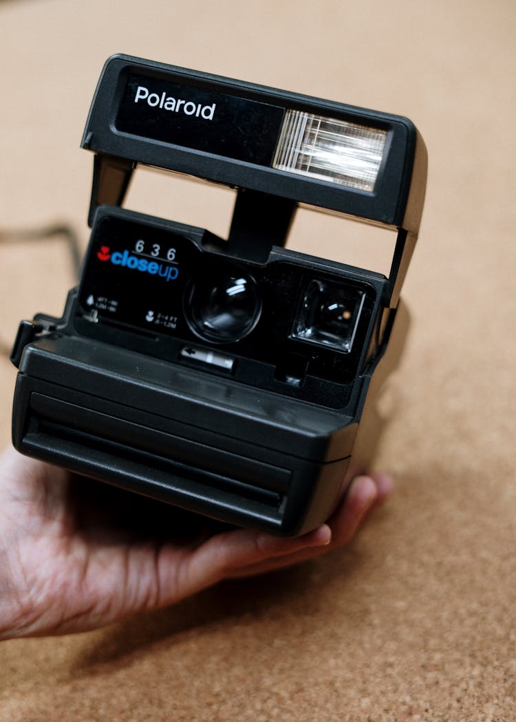 Black And Gray Polaroid Camera